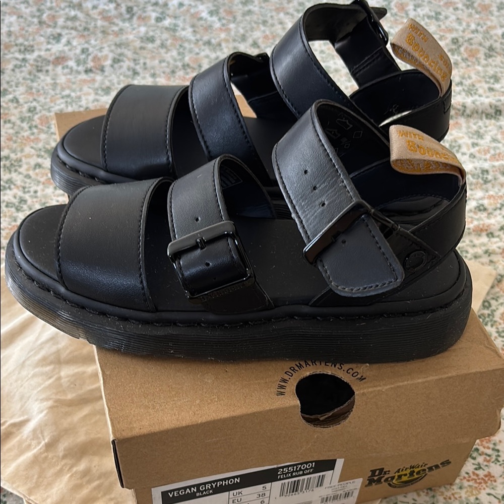 Dr. Martens Black Sandals with Adjustable Straps